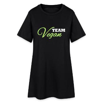 équipe Vegan - Robe T-shirt Femme - noir - Devant