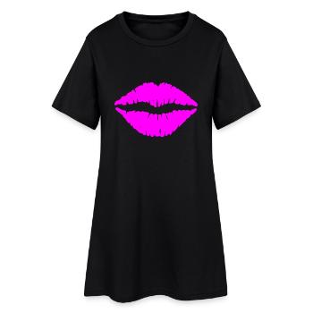 lèvres 46339 - Robe T-shirt Femme - noir - Devant