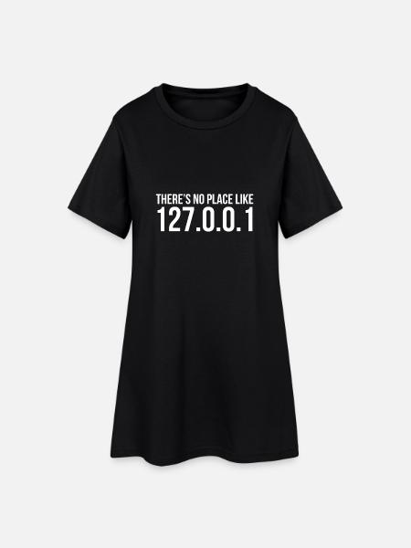 127.0.0.1 Local Host - Admin und Programmierer - Frauen T-Shirt-Kleid - Schwarz