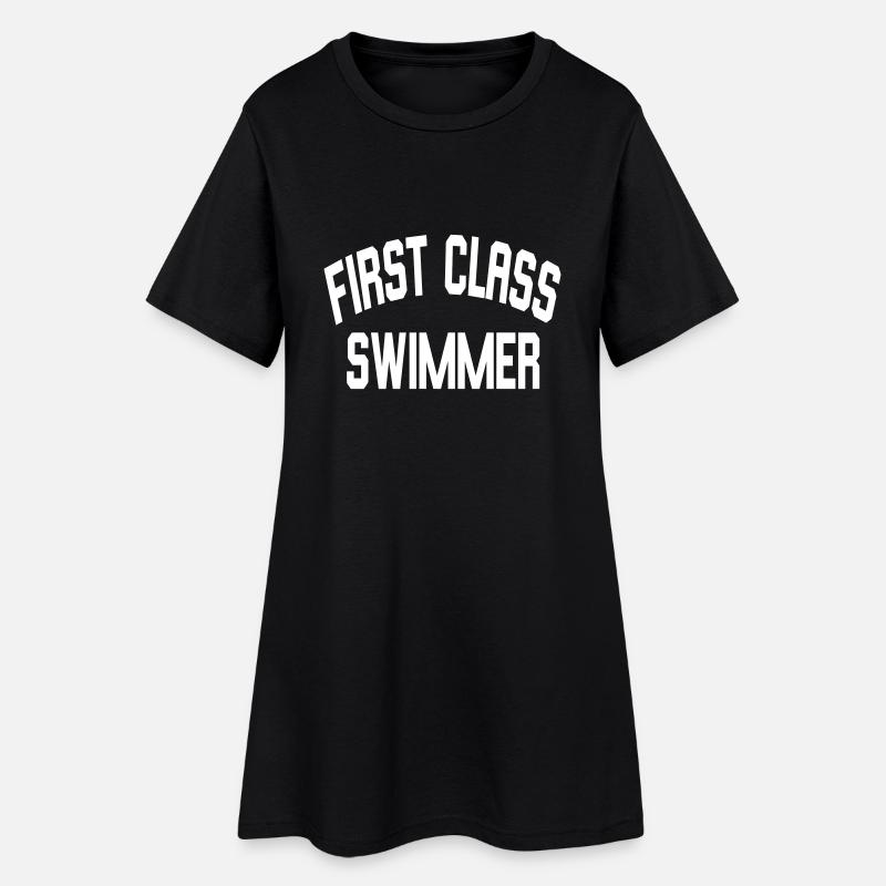 First Class Swimmer - Frauen T-Shirt-Kleid - Schwarz