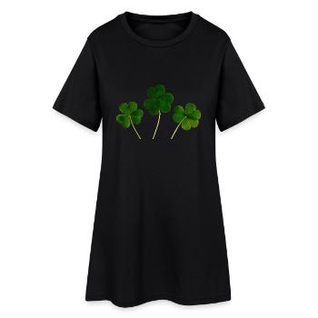 trèfle chance trèfle à quatre feuilles chance clover32 - Robe T-shirt Femme - noir - Devant