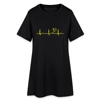 CADEAU - ECG COEUR EN LIGNE jaune COBRA SNAKE - Robe T-shirt Femme - noir - Devant