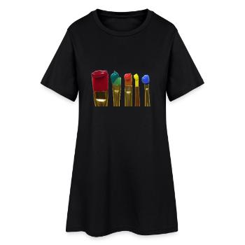 brush - Women’s T-Shirt Dress - black - Front