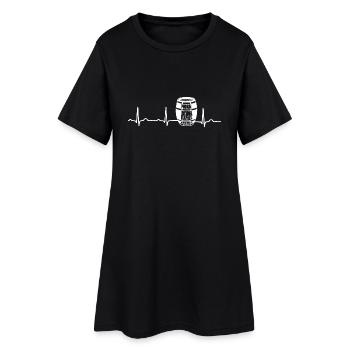 EKG HERZLINIE FASS WHISKY White - Frauen T-Shirt-Kleid - Schwarz - Vorne