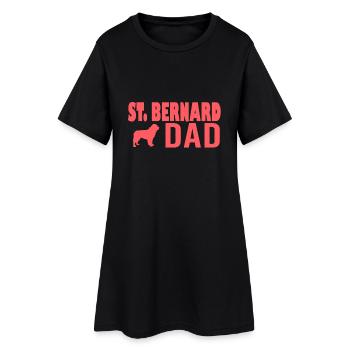St Bernard Papa - Chien Papa - Robe T-shirt Femme - noir - Devant