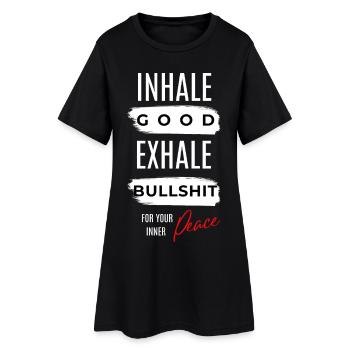 Inspirez bien Expirez des conneries en disant - Robe T-shirt Femme - noir - Devant