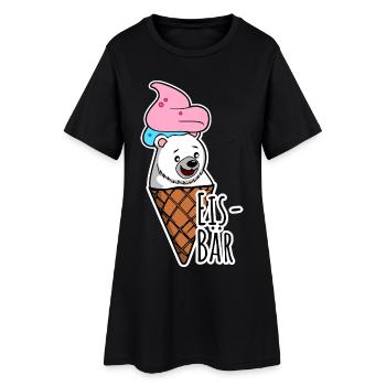 Ours polaire en pleine nature chez le glacier, DÉLICIEUX ! - Robe T-shirt Femme - noir - Devant