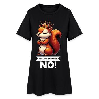 Avant de demander à Écureuil, Écureuil, Rongeur - Robe T-shirt Femme - noir - Devant