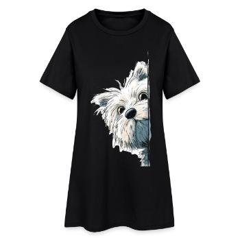 Westie Terrier Spieur Mignon Amoureux des Chiens Produits dérivés - Robe T-shirt Femme - noir - Devant