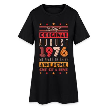 Vintage 1976: 50 Jahre - Frauen T-Shirt-Kleid - Schwarz - Vorne