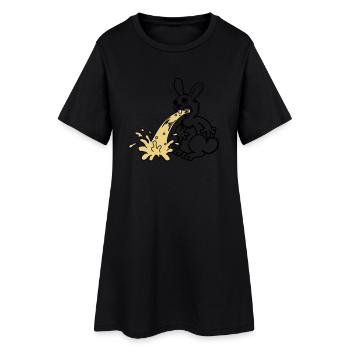 vomit lapin - Robe T-shirt Femme - noir - Devant