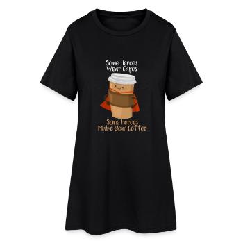 Mein Barista ist mein Superheld - Kaffee Koffein - Frauen T-Shirt-Kleid - Schwarz - Vorne