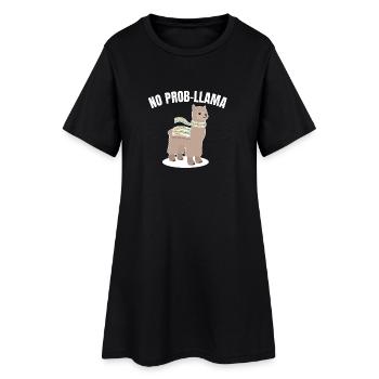 Cool Llama Alpaca No Prob-Llama Chilling Quote - Women’s T-Shirt Dress - black - Front