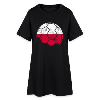 Pologne Ballon de football Football - Robe T-shirt Femme - noir - Devant