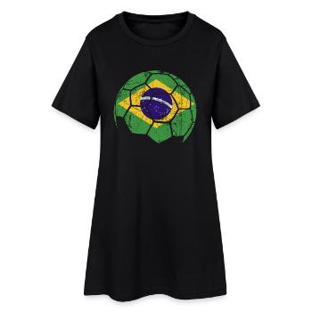 Brésil Ballon de football de football - Robe T-shirt Femme - noir - Devant