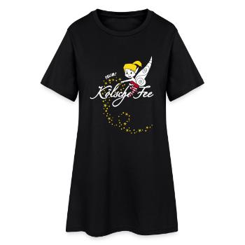 Kölsche Fee - Frauen T-Shirt-Kleid - Schwarz - Vorne