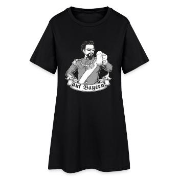Design 2016 - auf Bayern - RAHMENLOS tshirt - Frauen T-Shirt-Kleid - Schwarz - Vorne