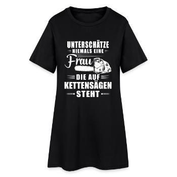 Chemise de bûcheron - Femme sur les tronçonneuses - Robe T-shirt Femme - noir - Devant