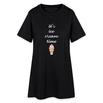 Le temps d'une crème glacée - crème glacée temps - Robe T-shirt Femme - noir - Devant