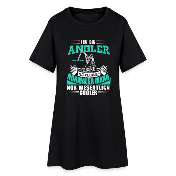 Ich bin Angler! - Frauen T-Shirt-Kleid - Schwarz - Vorne
