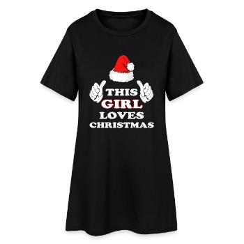 Cette fille aime Noël T-shirt - Robe T-shirt Femme - noir - Devant