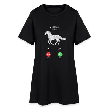 Mon cheval appelle chevaux chemise téléphone mobile cadeau - Robe T-shirt Femme - noir - Devant
