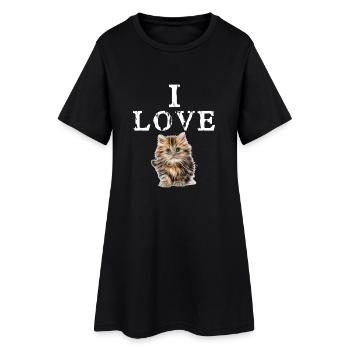 J'aime les chats - Robe T-shirt Femme - noir - Devant