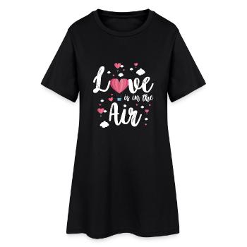 Love is in the air - L’amour est dans l’air - Robe T-shirt Femme - noir - Devant