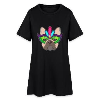 J'aime bouledogue français Carnaval cadeau - Robe T-shirt Femme - noir - Devant