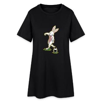 J'aime le football de lapin de Pâques cadeau - Robe T-shirt Femme - noir - Devant