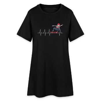 Cadeau d'ECG de planche à roulettes de patineur de battement de coeur - Robe T-shirt Femme - noir - Devant