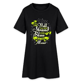 Plein comme la plage et bleu comme la mer - Robe T-shirt Femme - noir - Devant