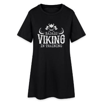 Badass Wikinger Viking im Training - Frauen T-Shirt-Kleid - Schwarz - Vorne