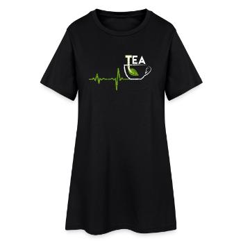 Cadeau de thé Heartbeat - Robe T-shirt Femme - noir - Devant