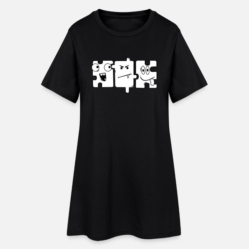 Monstre Puzzle - Robe T-shirt Femme - noir