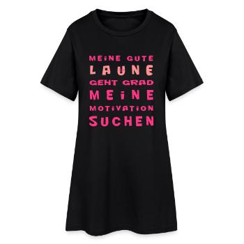 Meine gute Laune - Frauen T-Shirt-Kleid - Schwarz - Vorne
