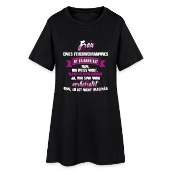 Feuerwehrmann - Frauen T-Shirt-Kleid - Schwarz - Vorne