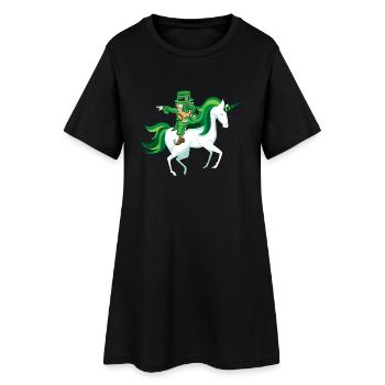 cadeau St Patrick Einhorn dab Kobold drôle - Robe T-shirt Femme - noir - Devant