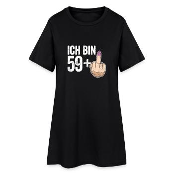 60. Geburtstag: Lustiges Geburtstag Geschenk 59+1 - Frauen T-Shirt-Kleid - Schwarz - Vorne