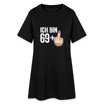 70. Geburtstag: Lustiges Geburtstag Geschenk 69+1 - Frauen T-Shirt-Kleid - Schwarz - Vorne