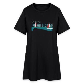 Frei wie der wind - Segelyacht mit Leuchtturm - Frauen T-Shirt-Kleid - Schwarz - Vorne