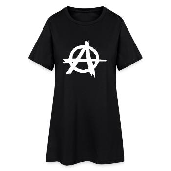 Symbole d’anarchie en cercle - Robe T-shirt Femme - noir - Devant