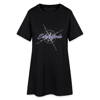 Eckernförde Kompass blau - Frauen T-Shirt-Kleid - Schwarz - Vorne