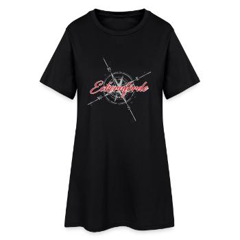 Eckernförde Kompass rot - Frauen T-Shirt-Kleid - Schwarz - Vorne