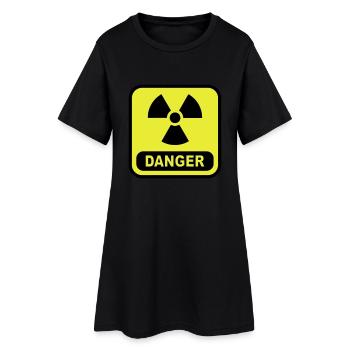 Danger Atom - Frauen T-Shirt-Kleid - Schwarz - Vorne