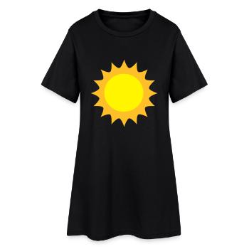 Sonne - Frauen T-Shirt-Kleid - Schwarz - Vorne