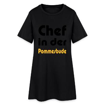 Chef in der Pommesbude - Frauen T-Shirt-Kleid - Schwarz - Vorne