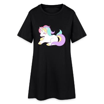 licorne - Robe T-shirt Femme - noir - Devant