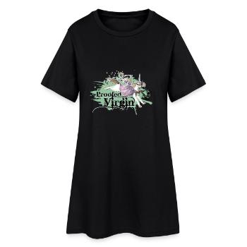 shirt unicorn princess proofed virgin green - Women’s T-Shirt Dress - black - Front