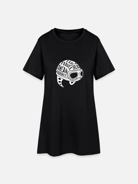 T-Shirt Biker amour blanc - Robe T-shirt Femme - noir